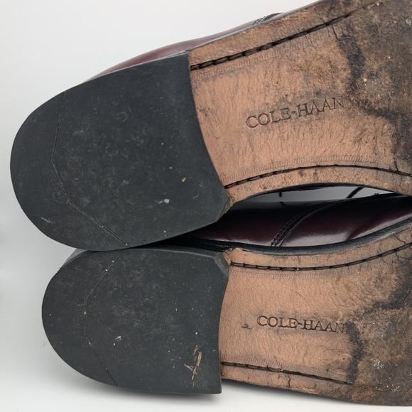 Cole Haan Men’s 11 D Caldwell Oxford Dress Shoes Burgundy Leather Cap Toe - Picture 10 of 11